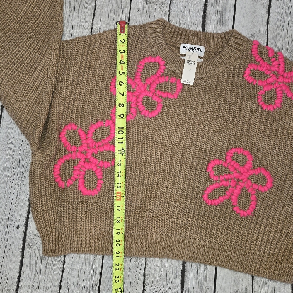 NWT Eschew Embroidered Pullover in Brown Womens Size L - Picture 6 of 8